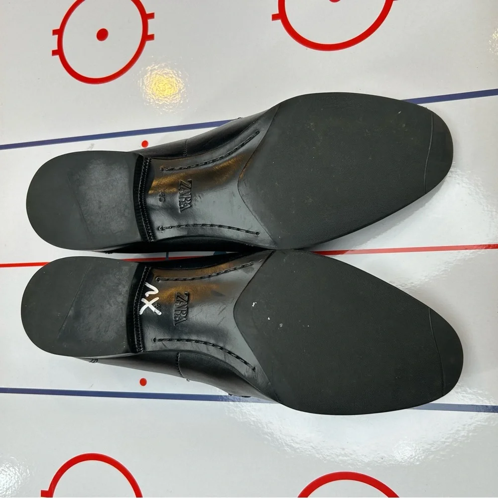 ZARA Horse‎ Bit Loafers Men’s Dress Casual Shoes + Gold Chain Color Black Size 7